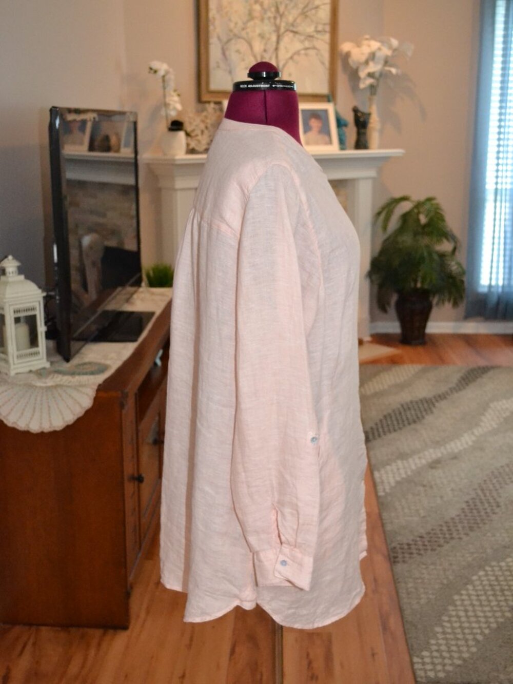 Sigrid Olsen Womens XL Linen Oversized Tunic Pockets Lagenlook Coastal Beachy - Picture 3 of 9